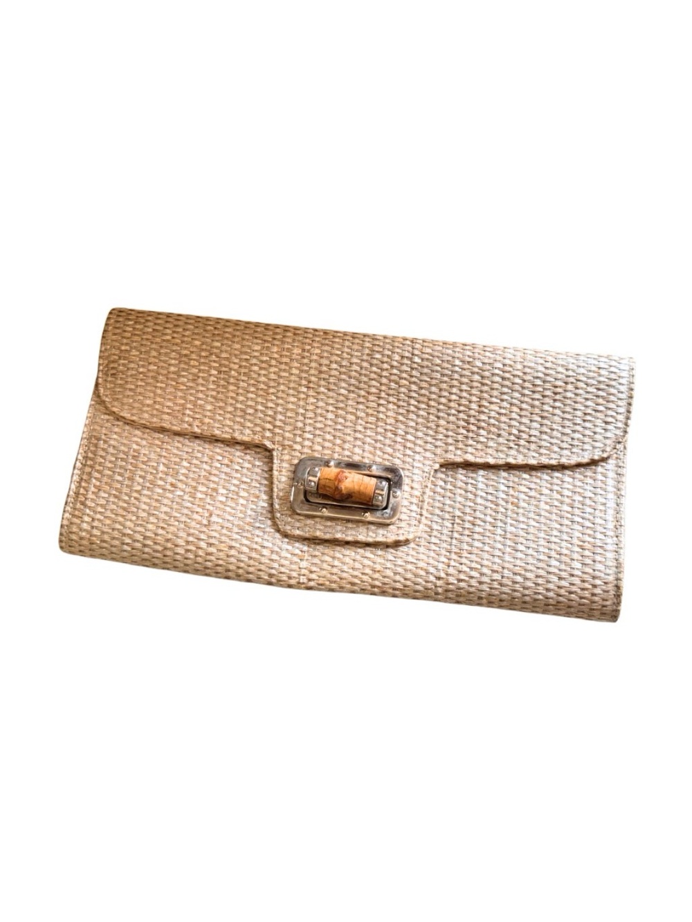 Vintage Straw Clutch Or Crossbody